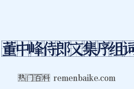 董中峰侍郎文集序组词是什么意思的图片